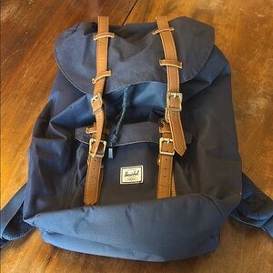 Herschel Supply Company Navy Backpack with Tan Straps